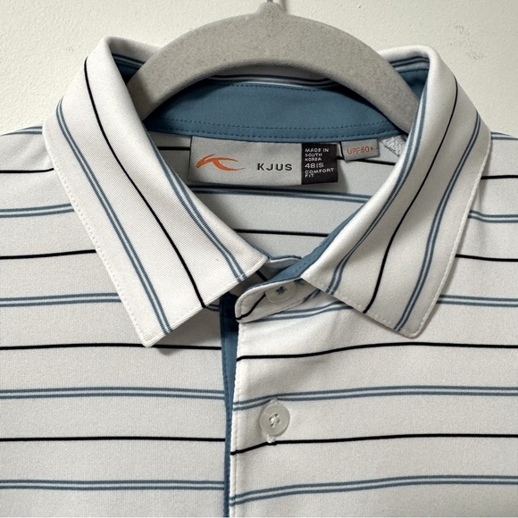 KJUS Polo Shirt Comfort Fit UPF50+ Golf Performance Striped Short Sleeve Small - Picture 2 of 8